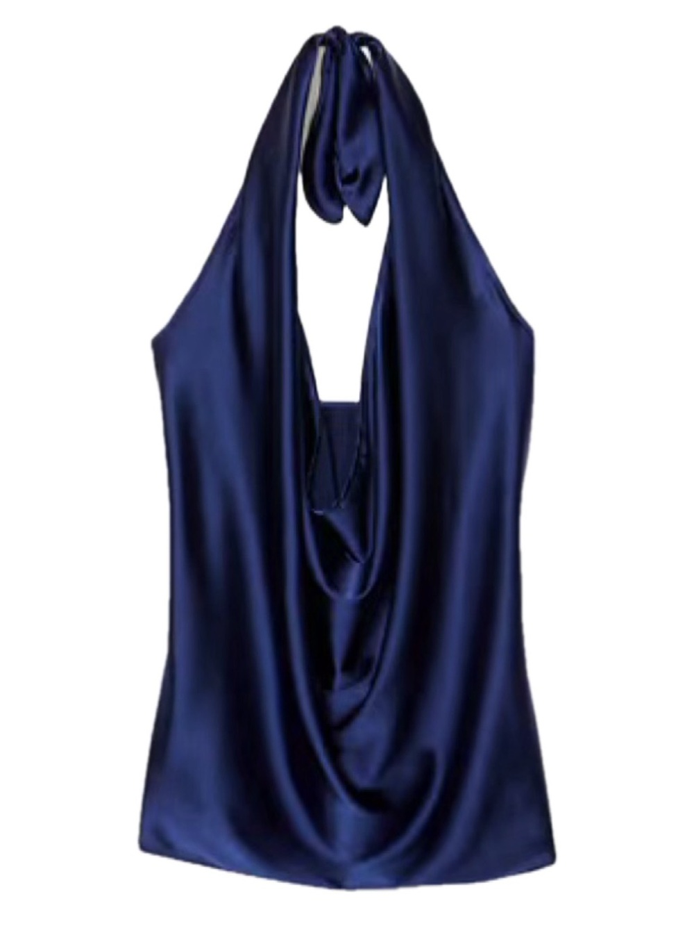 Ramy Brook Harriet Navy Silk Halter Top XXS